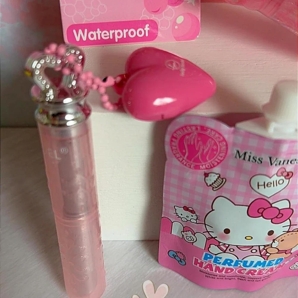 Y2K Pink Coquette Fairy Lip Gloss Hand Cream Bundle Set NEW‎ #8 PINK